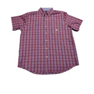 Chaps Easy Care Multi Colored Plaid Button Down Mens Large Casual Shirt